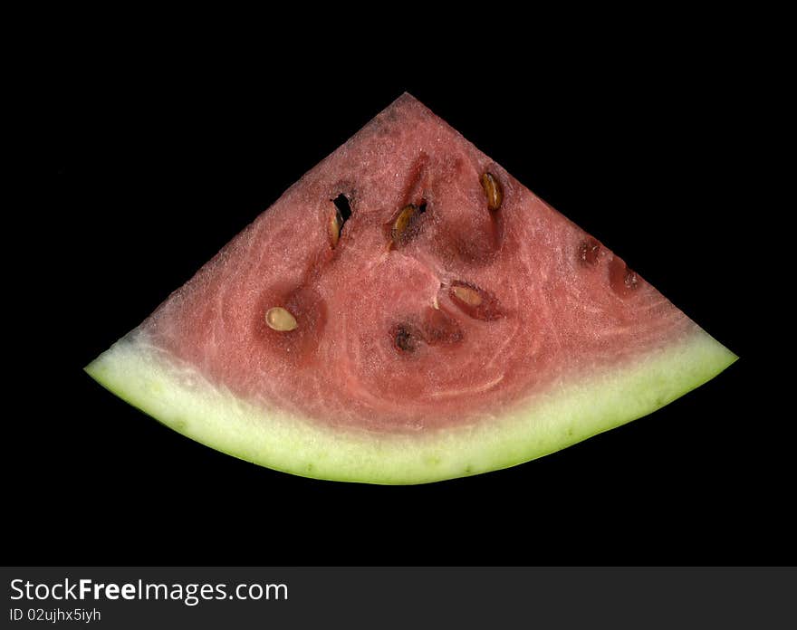 Slice of watermelon on the black background