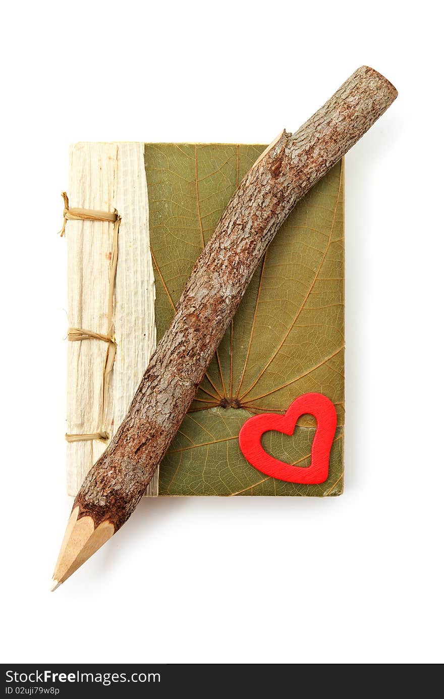 Natural pencil and note pad. Element of design.