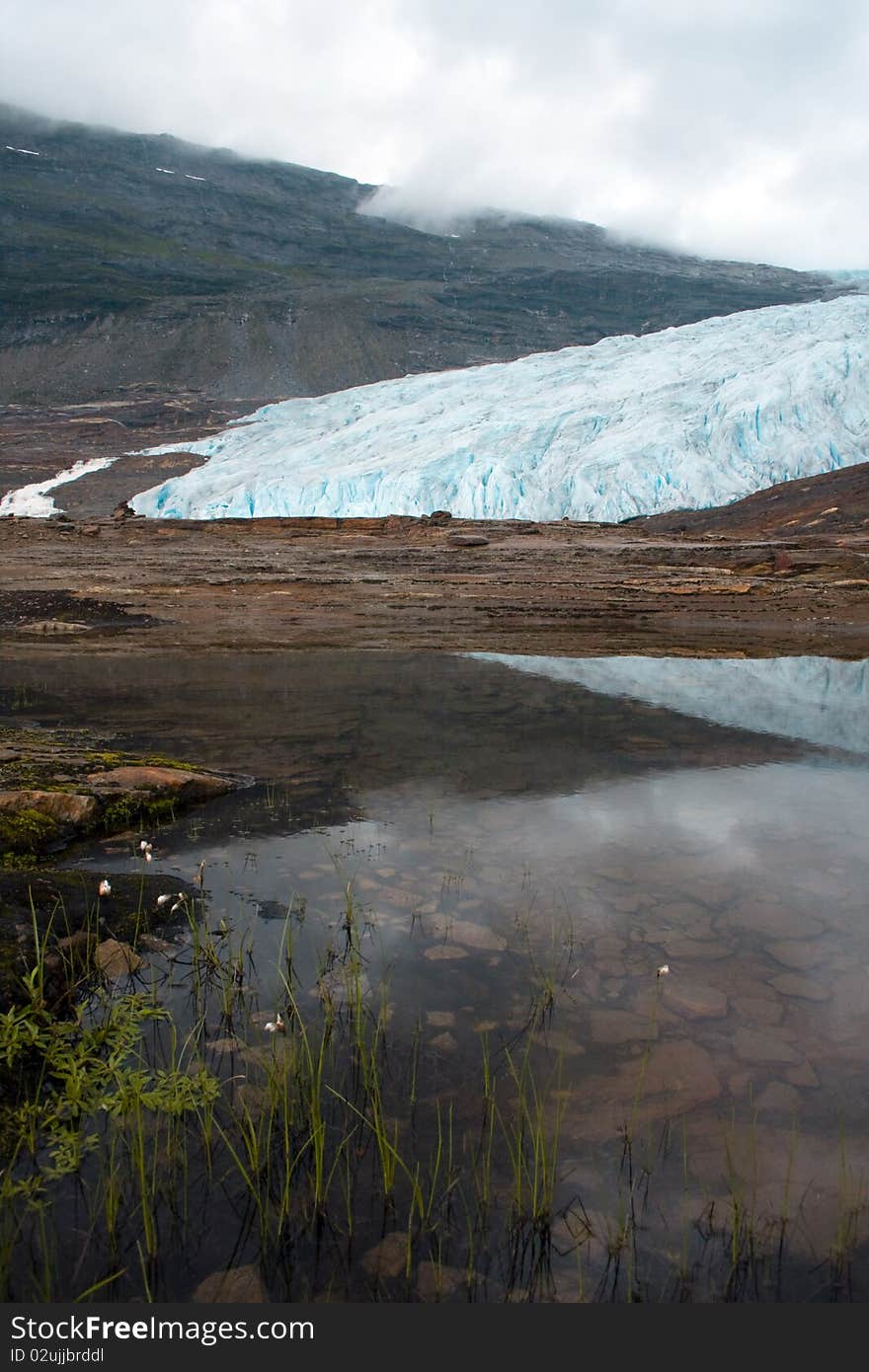 The view on the big Svartisen glacier, Norway