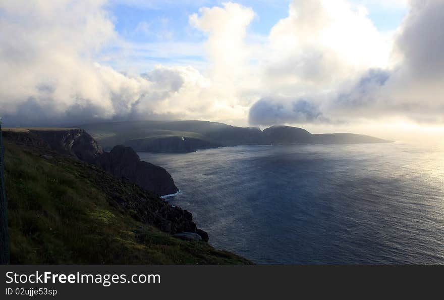 The view on the beauty coast in Nordkapp, Norway