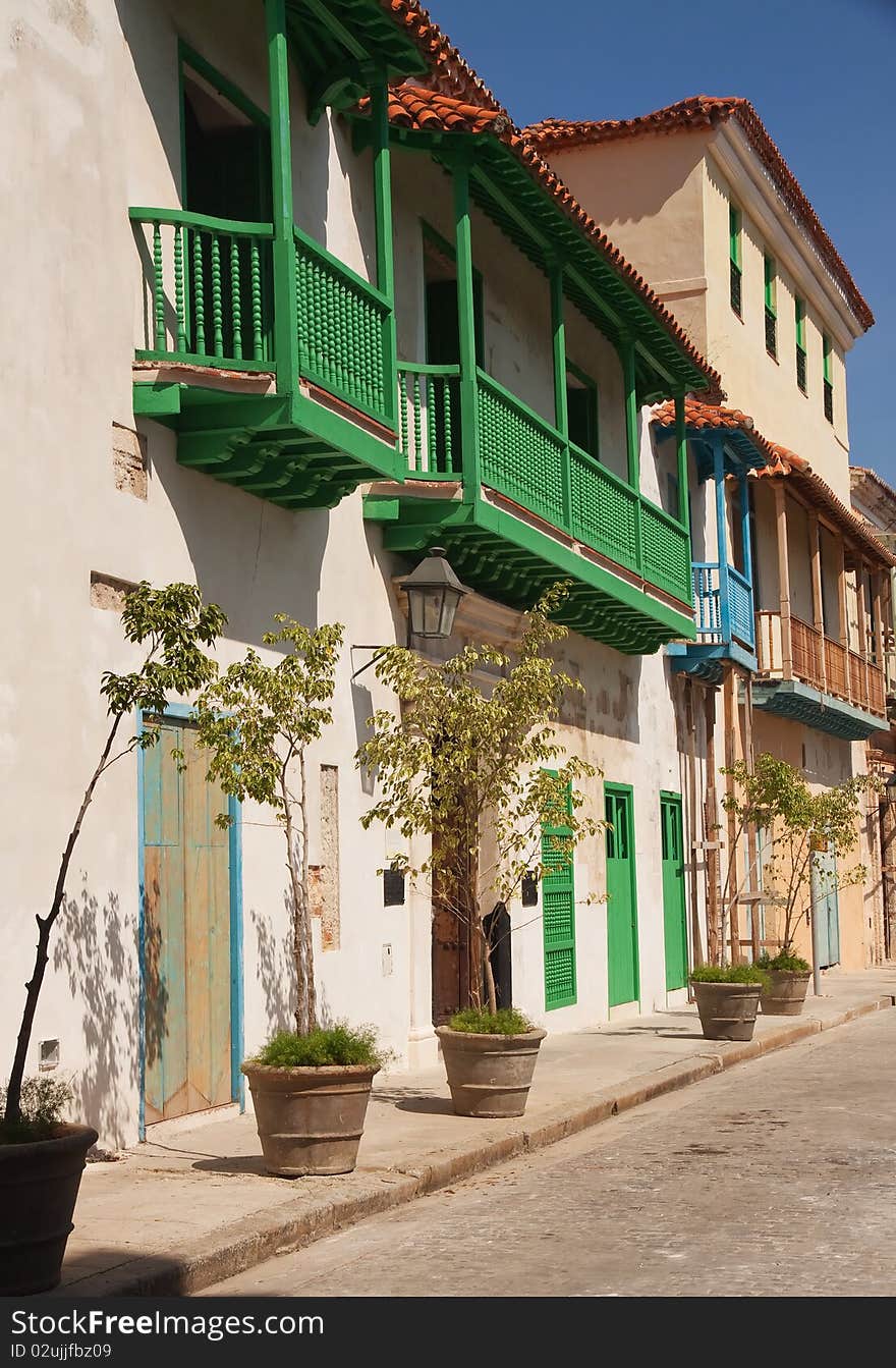 Balconies in old Havana houses