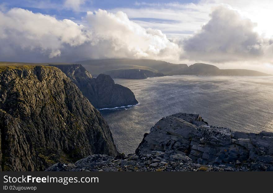 The view on the beauty coast in Nordkapp, Norway