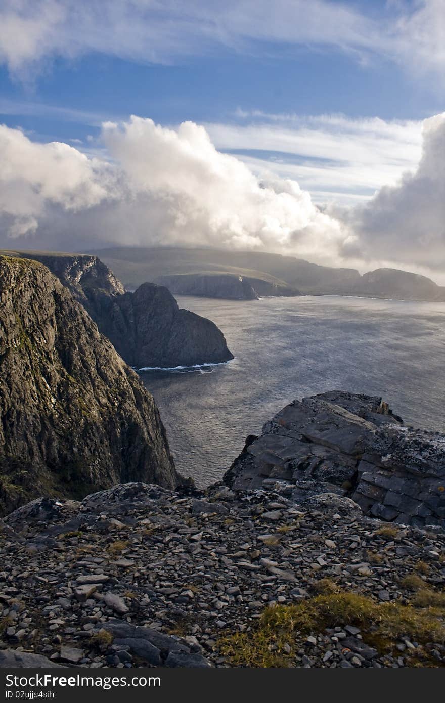 The view on the beauty coast in Nordkapp, Norway