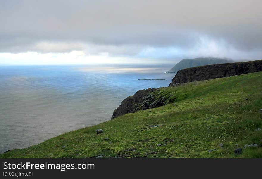 The view on the beauty coast in Nordkapp, Norway