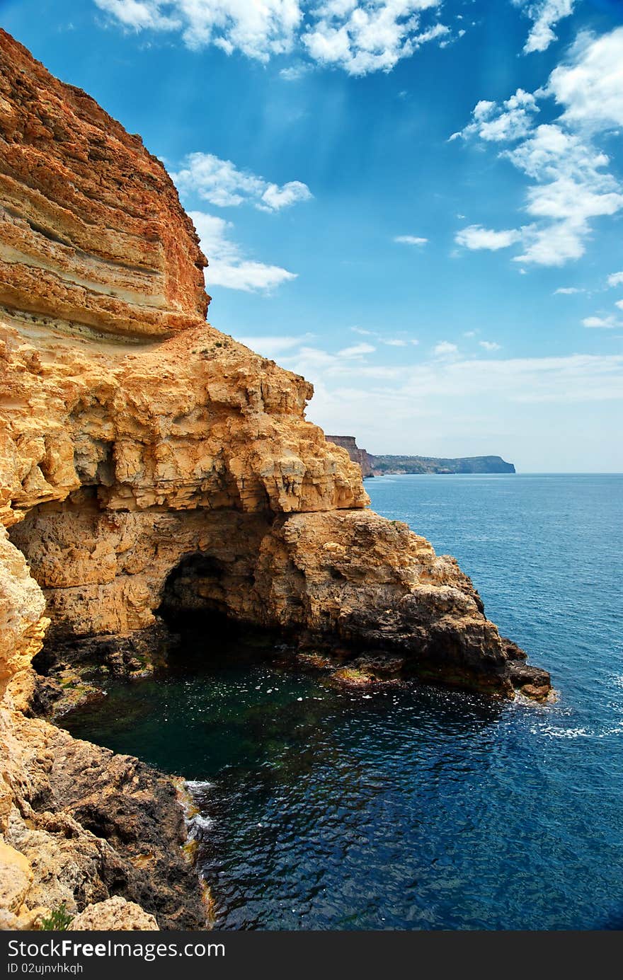 Cave in rock at the sea. Nature composition. Cave in rock at the sea. Nature composition.