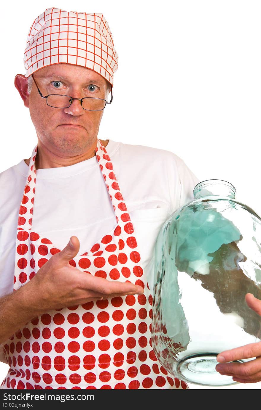 A man with huge jar