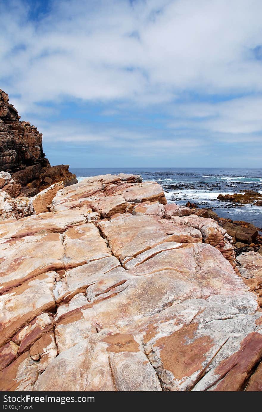 Rocks and ocean near Cape of Good Hope(South Africa)