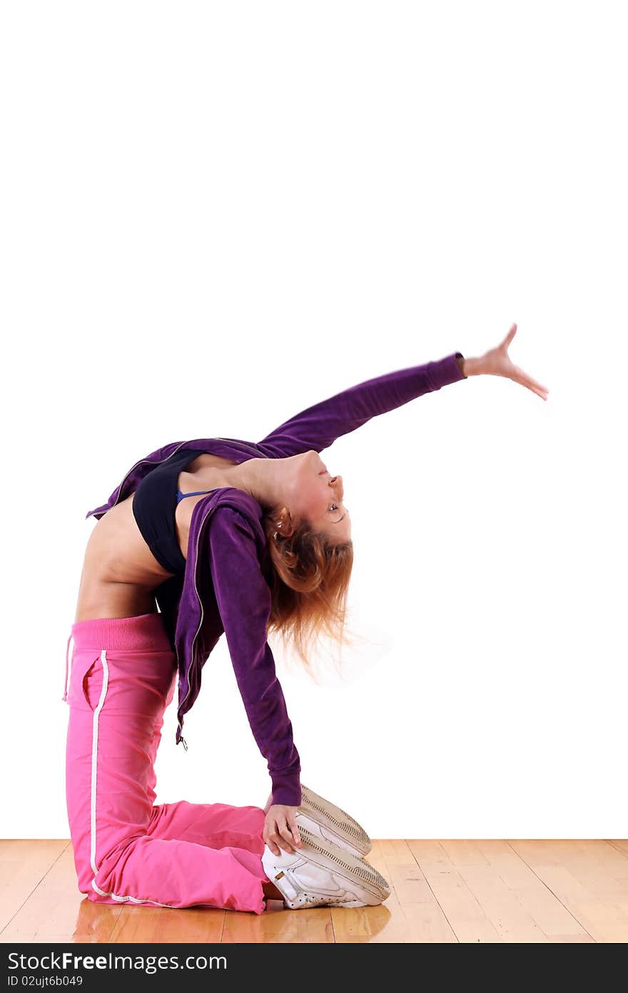 Woman modern sport dancer in ballroom