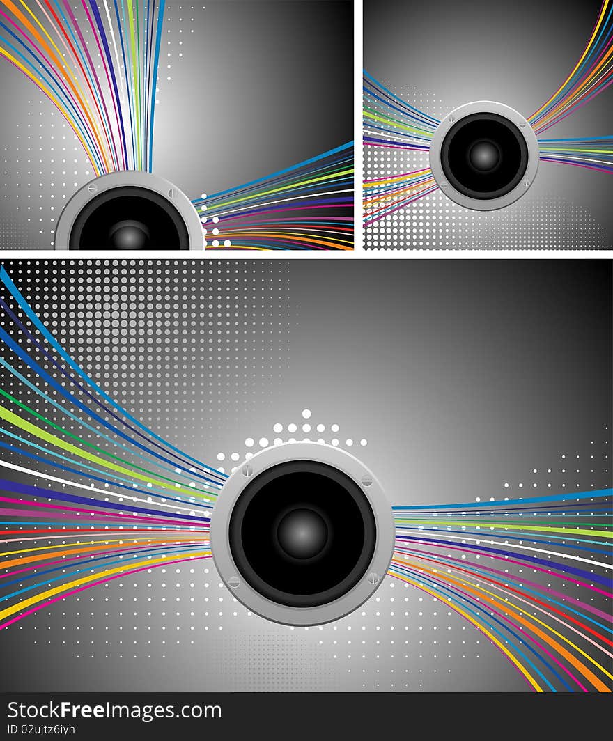 Vector Music Illustration With Speakers