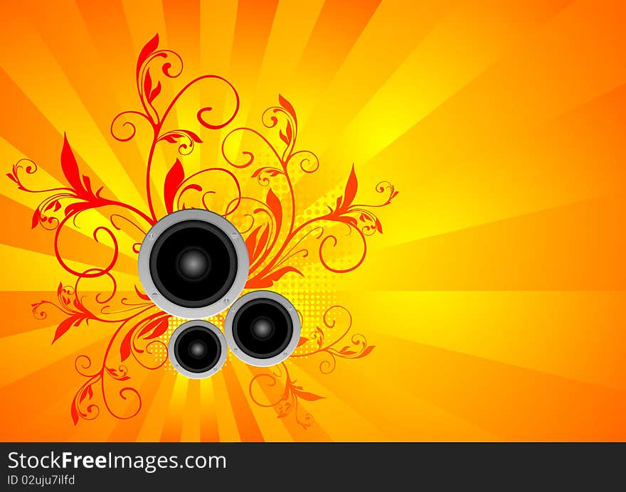 Abstract vector music illustration with lecturer. Abstract vector music illustration with lecturer