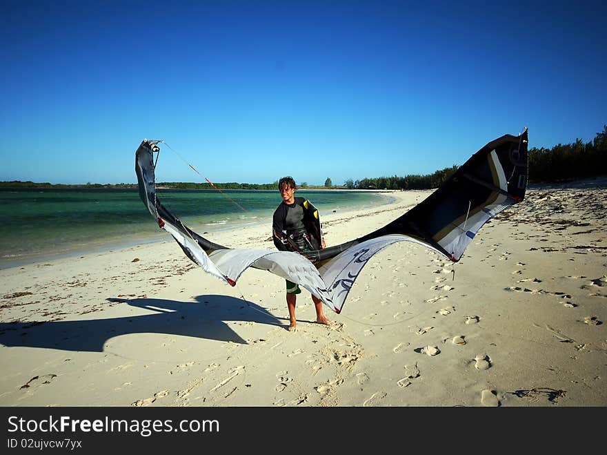 Kiter in Madagascar wind