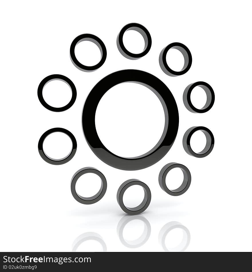 Illustration of design element with black circles