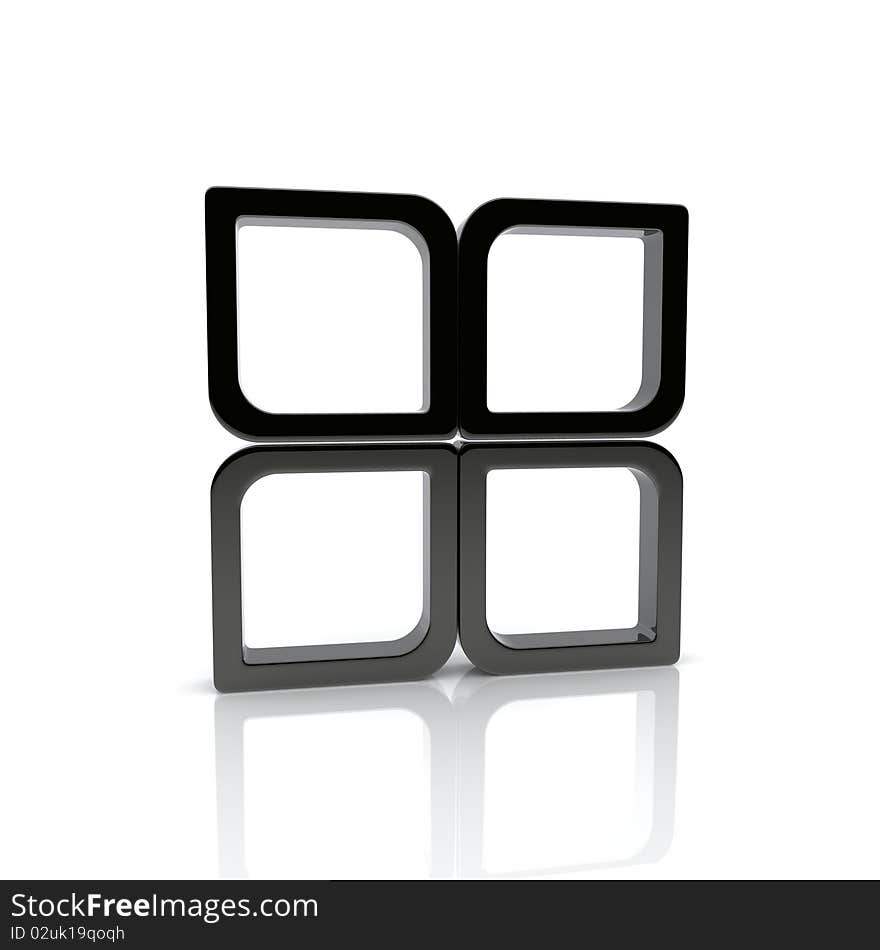 Illustration of design element with black squares