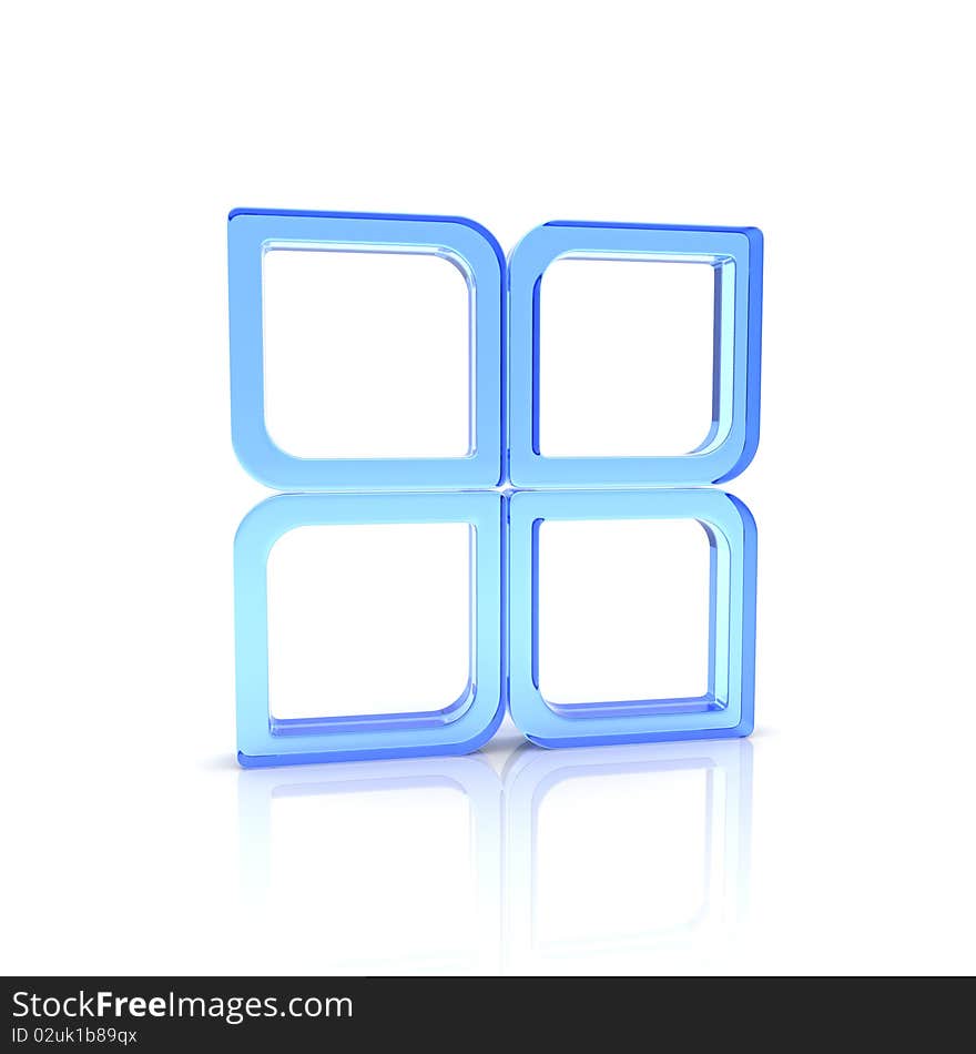 Illustration of design element with glass squares