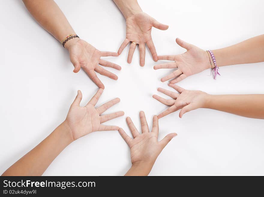 Hands making a symbol sign that is a star. Hands making a symbol sign that is a star