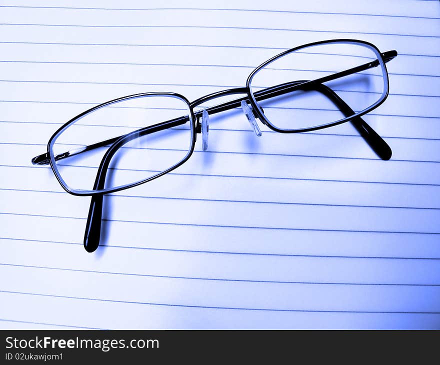 Closeup of Eyeglasses Isolated on White Background