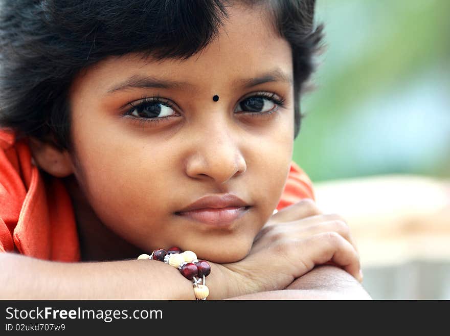 Portrait Of Indian Teenage Girl Posing to Camera