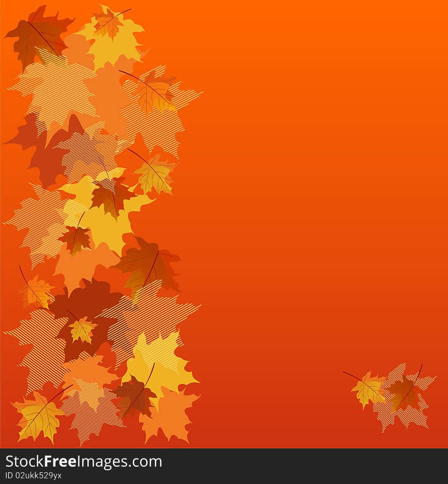 Beautiful Autumnal Background with colorful Maple leaves