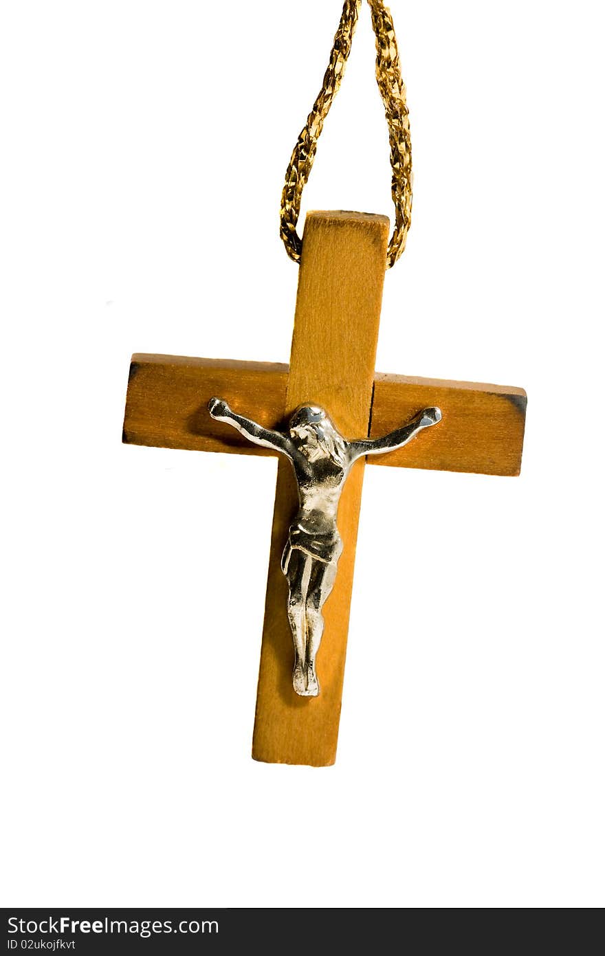 Cross from a tree, photographed on a white background. Cross from a tree, photographed on a white background