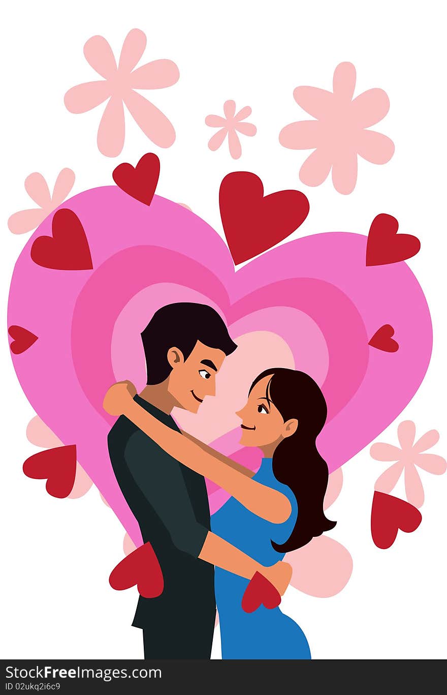 Image of man and woman who is kissing each other with love on valentine day. Image of man and woman who is kissing each other with love on valentine day.