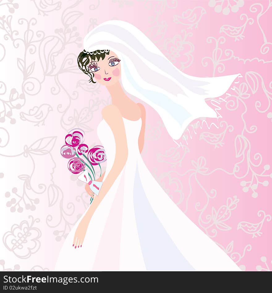 Bride on the romantic background