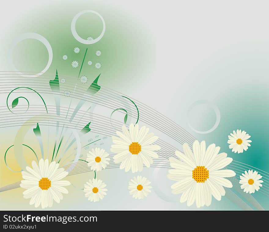 Abstract Background With Daisies