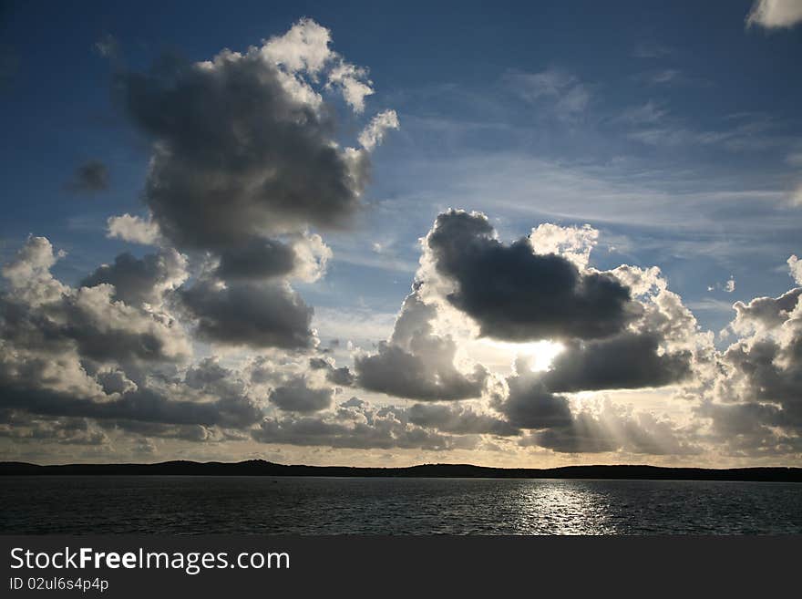 Sunset by the shores of Baltic sea. Sunset by the shores of Baltic sea