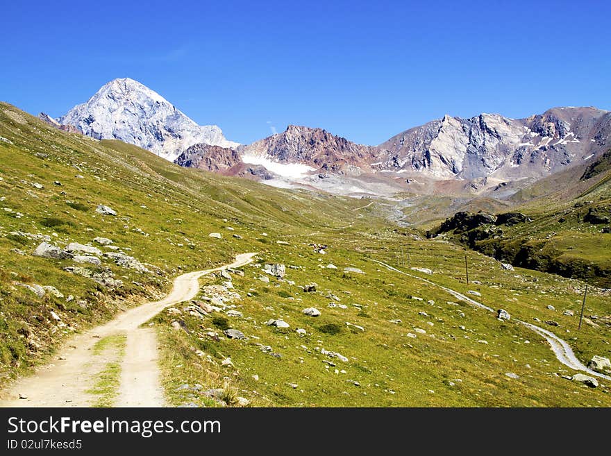 Mountain trail in Alta Valtellina. Mountain trail in Alta Valtellina