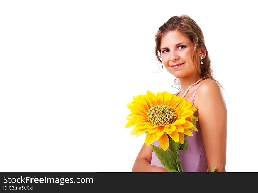 Charming young girl in dress