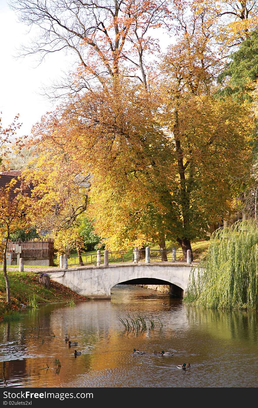 Beautiful landscape with bright autumn park. Beautiful landscape with bright autumn park