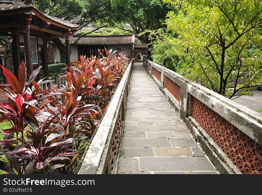 It is a path at the chinese garden