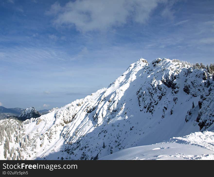 Alps close to the castle neuschwanstein in germany on a beautiful sunny winterday. Alps close to the castle neuschwanstein in germany on a beautiful sunny winterday