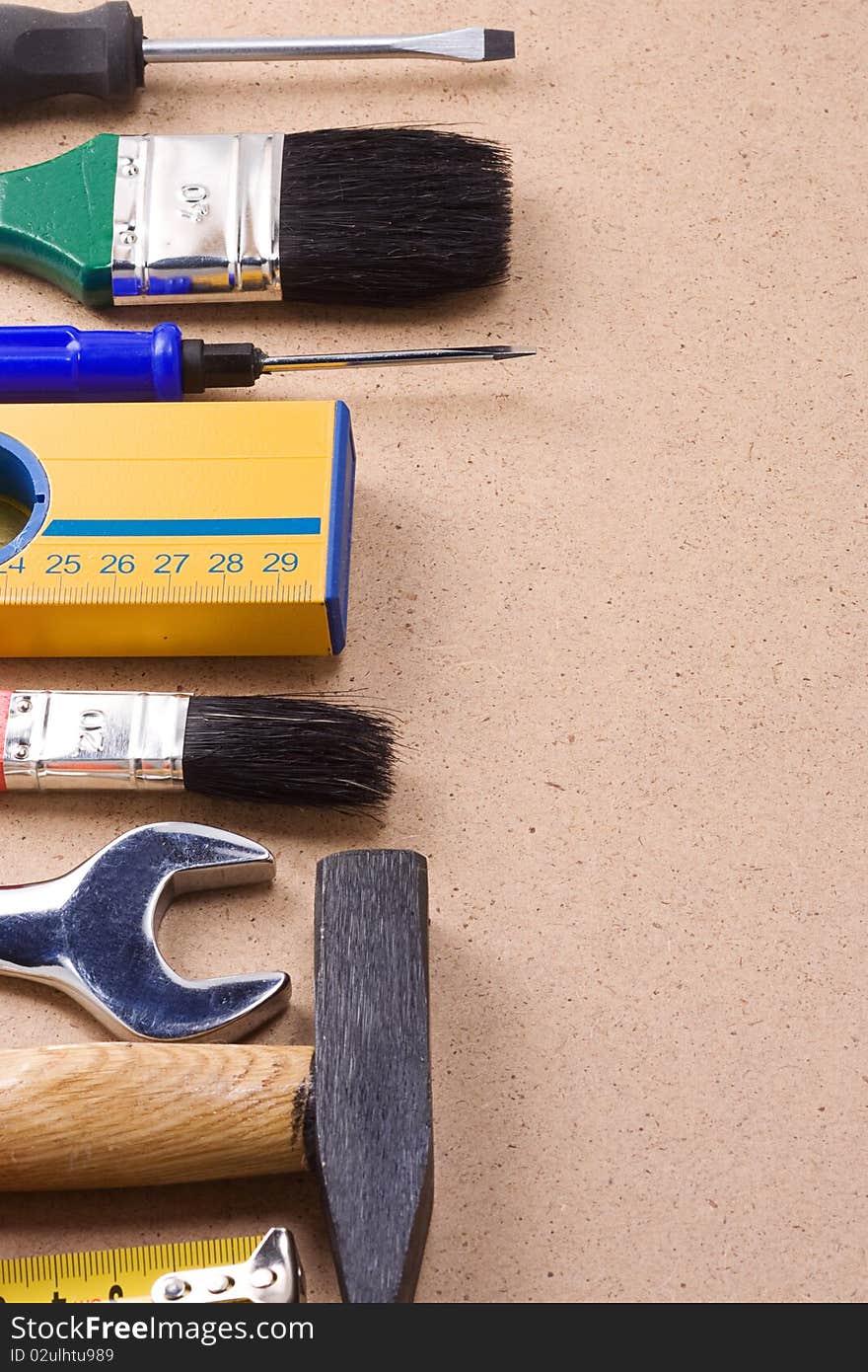 Tools on wood texture