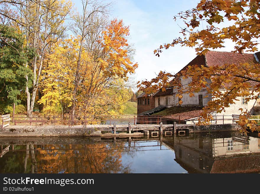 Beautiful landscape with bright autumn park. Beautiful landscape with bright autumn park