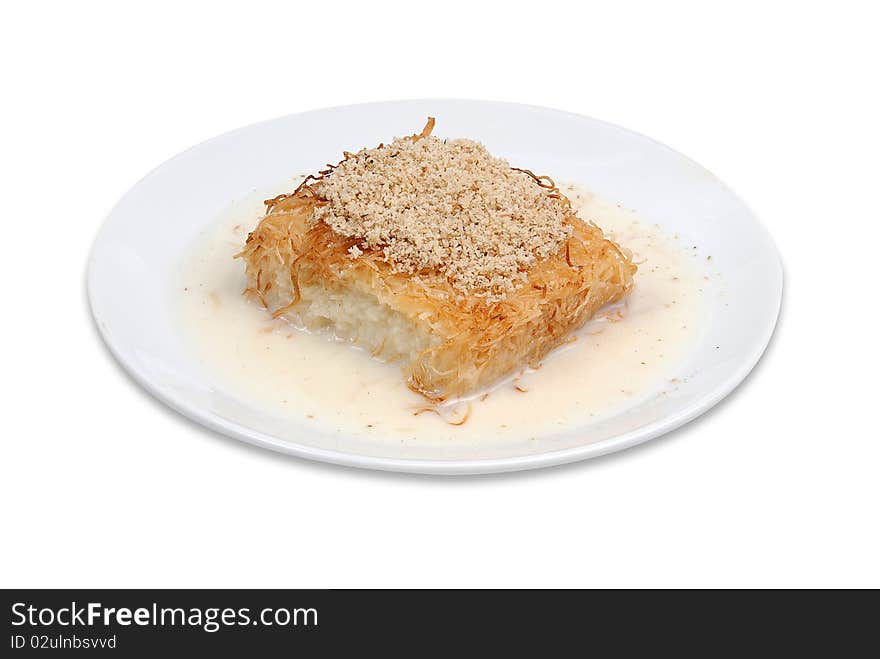 Turkish dessert with plate