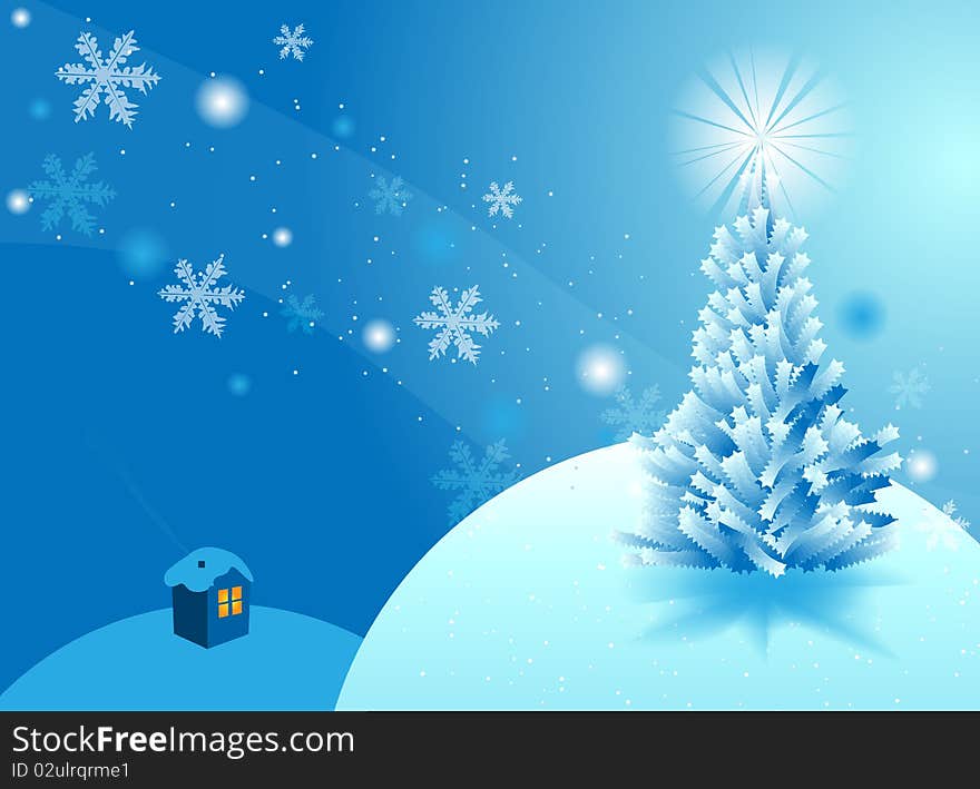 Vector illustration of New year and Christmas background