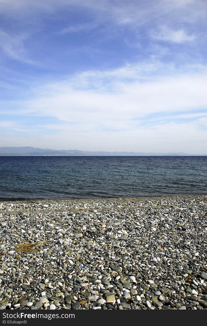 Beach With Blue Sky And Sea