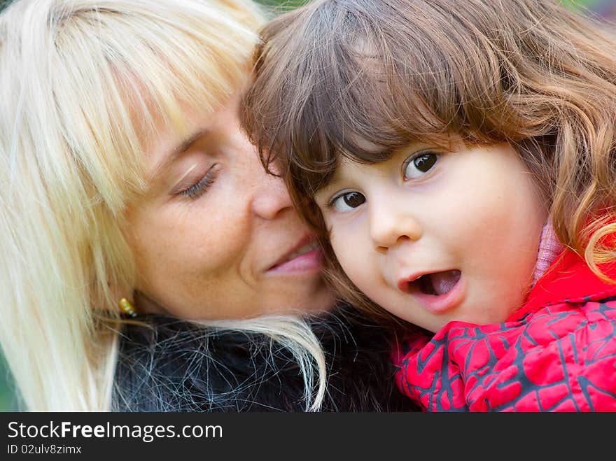 Happy mother and daughter