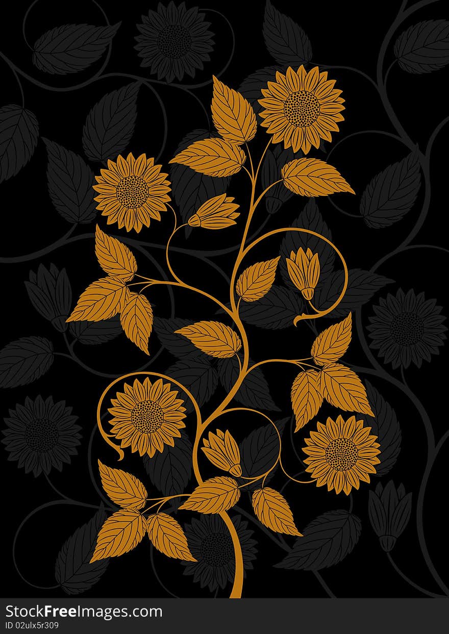 Abstract floral pattern. Vector illustration.