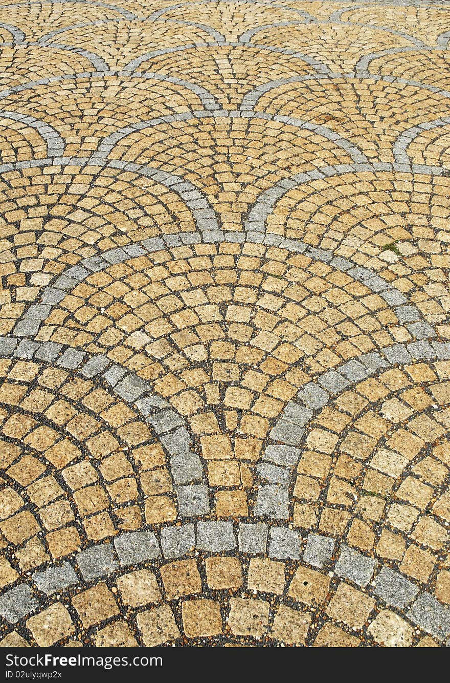 Ornamental road surface in the city