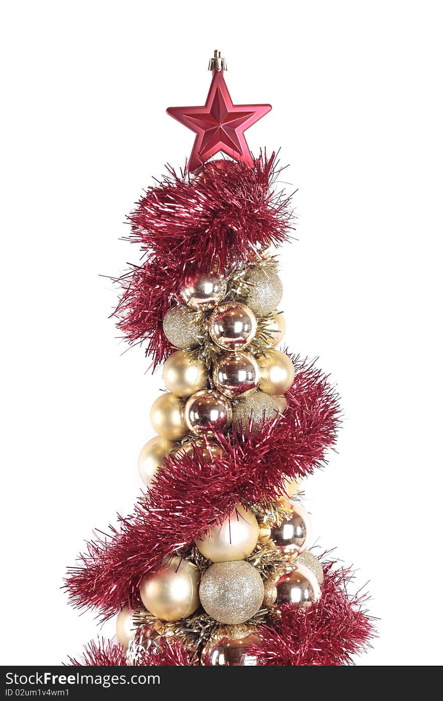 Christmas decorations over white background