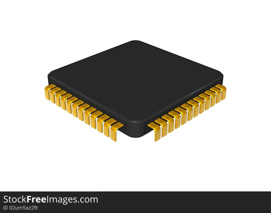 3d rendered illustration of a computer Chip