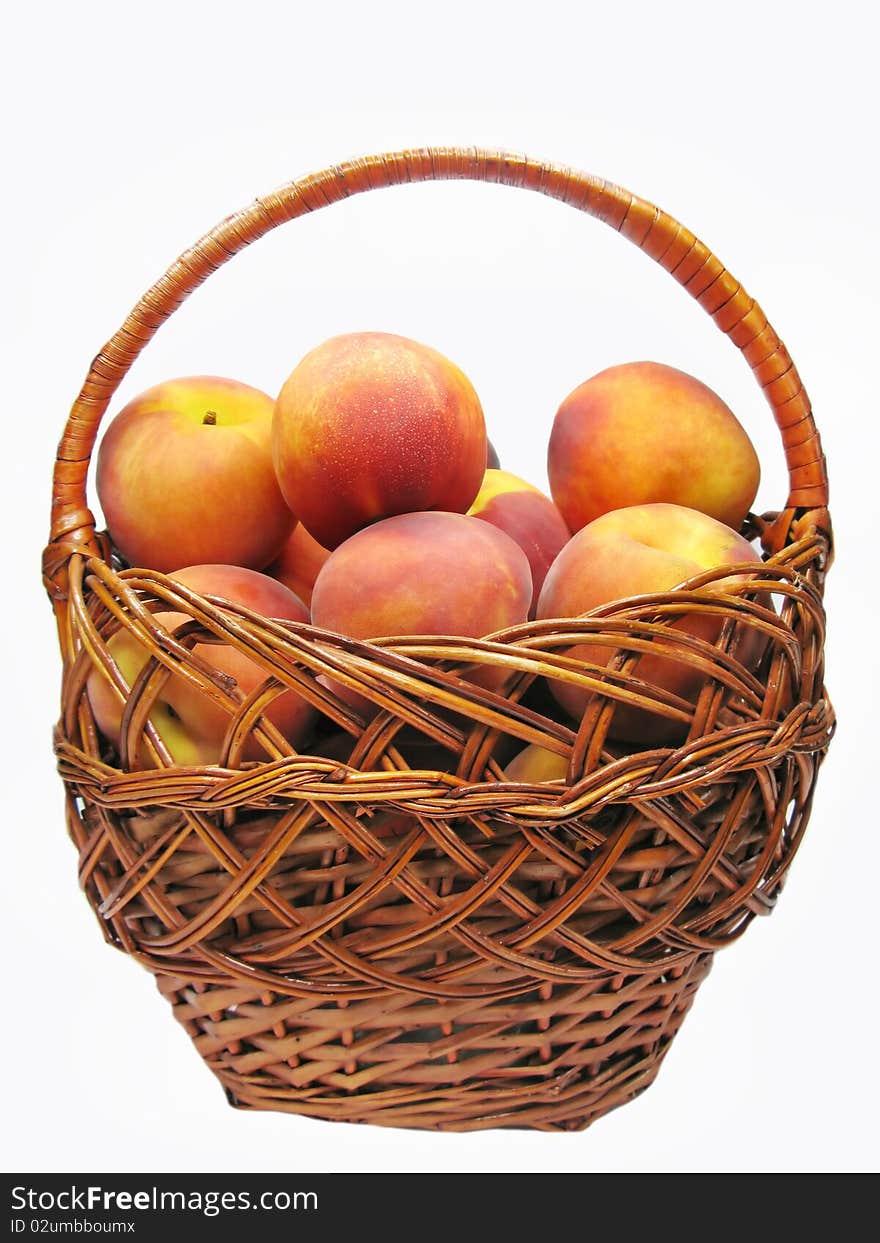 Basket Full Of Peaches Fruit