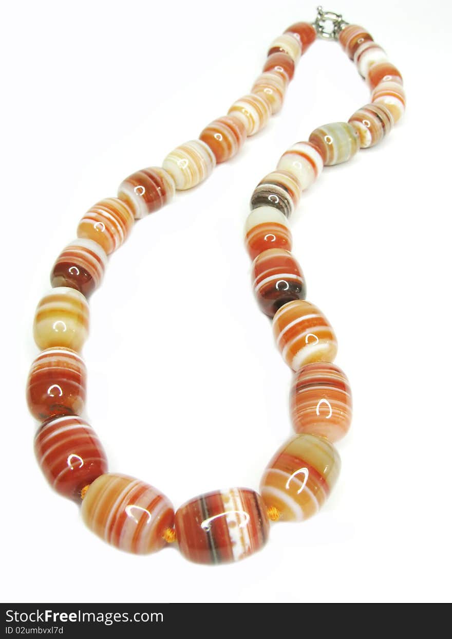 Red and orange agate colored beads