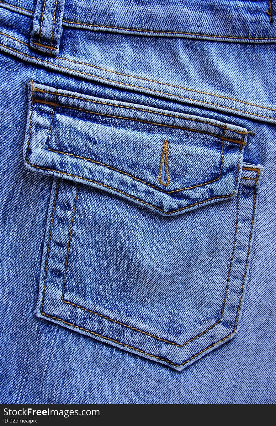 Blue jeans pocket