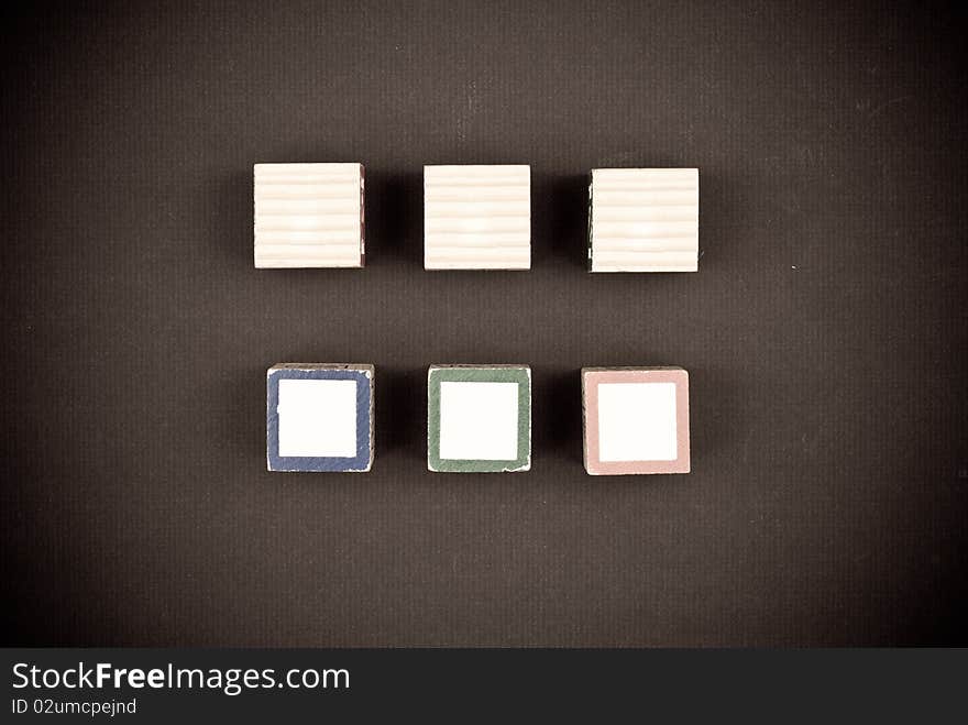 Six Blank Toy Cubes