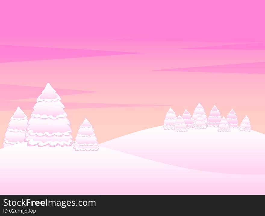 Cartoon funny fir-trees