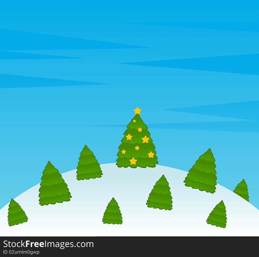 Cartoon funny fir-trees