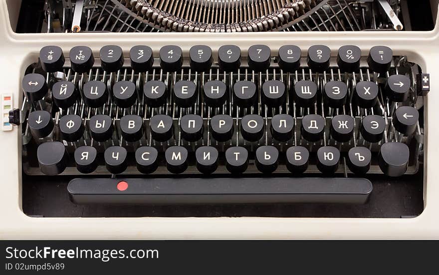 Photo of old Russian typing device. Photo of old Russian typing device