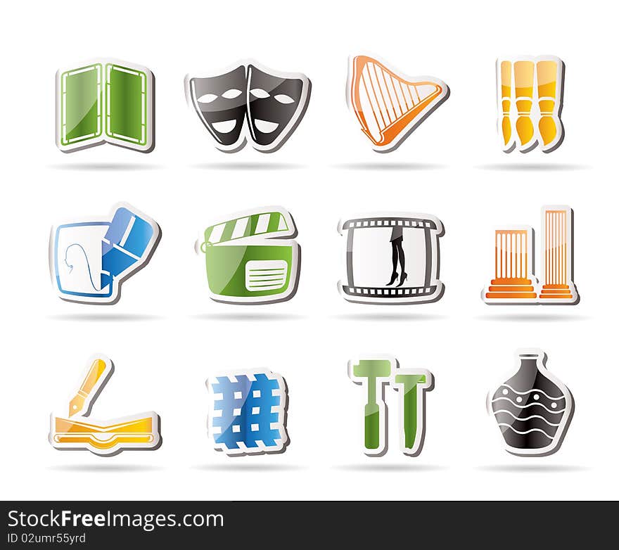 Different kind of Art Icons - Vector Icon Set